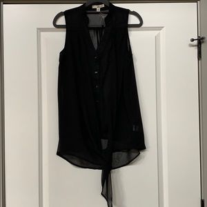 Ya LA Top, Sleeveless, Buttondown, Black, Flowy